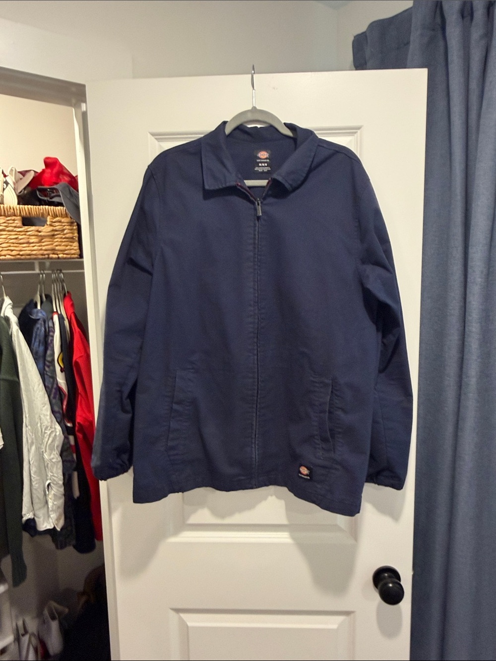 Dickies Navy Zip-Front Bomber Jacket